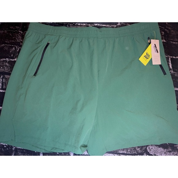 All in Motion Men's Stretch Woven Shorts 7", Dark Green, Size XXL, NWT - Picture 2 of 5